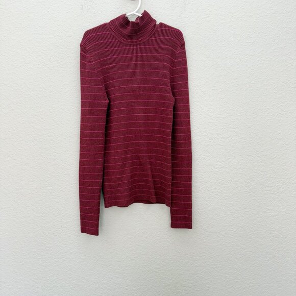 Marine Layer Chamonix Striped Ribbed Mock Neck Knit Pullover Sweater Womens XS - Picture 1 of 8